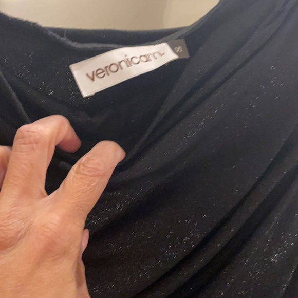 Black sparkly Veronica M strapless maxi dress - Picture 2 of 5